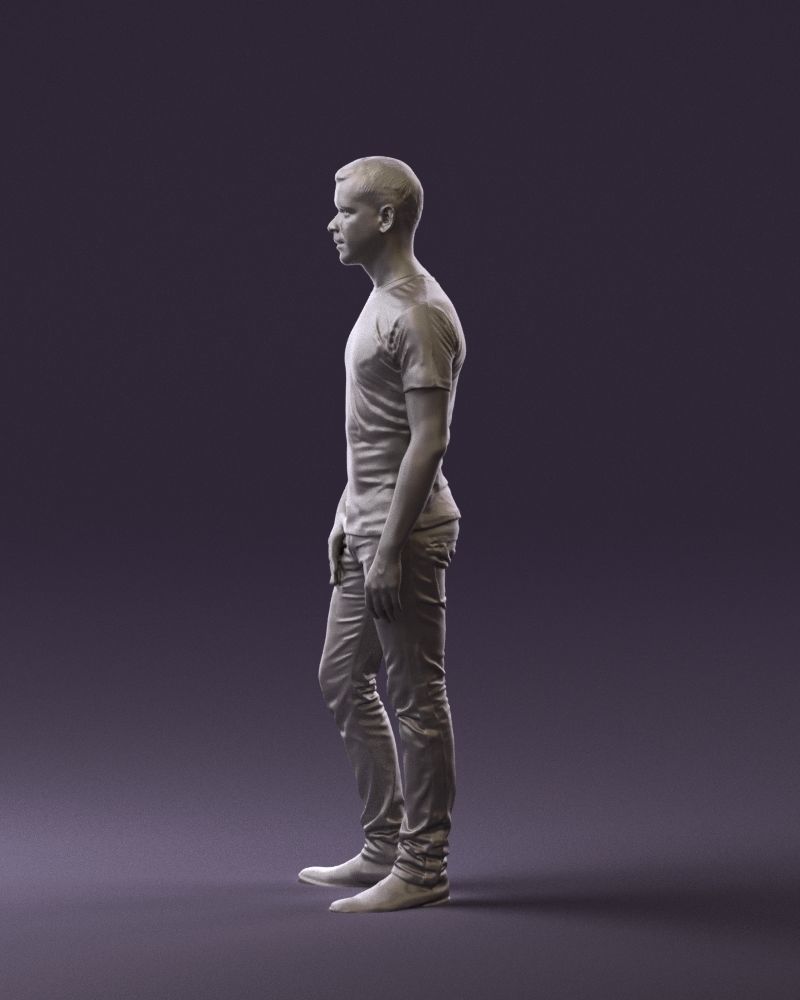 Man sport haircut finger inpocket 0801 3D Print Ready 3D print model_16