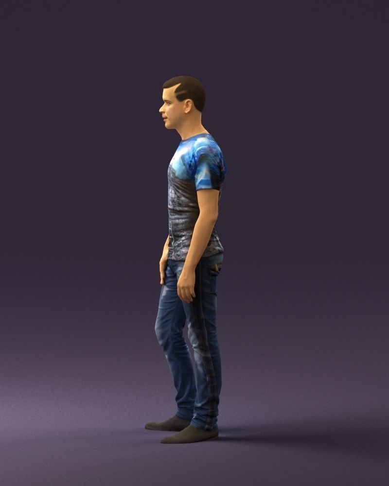 Man sport haircut finger inpocket 0801 3D Print Ready 3D print model_17