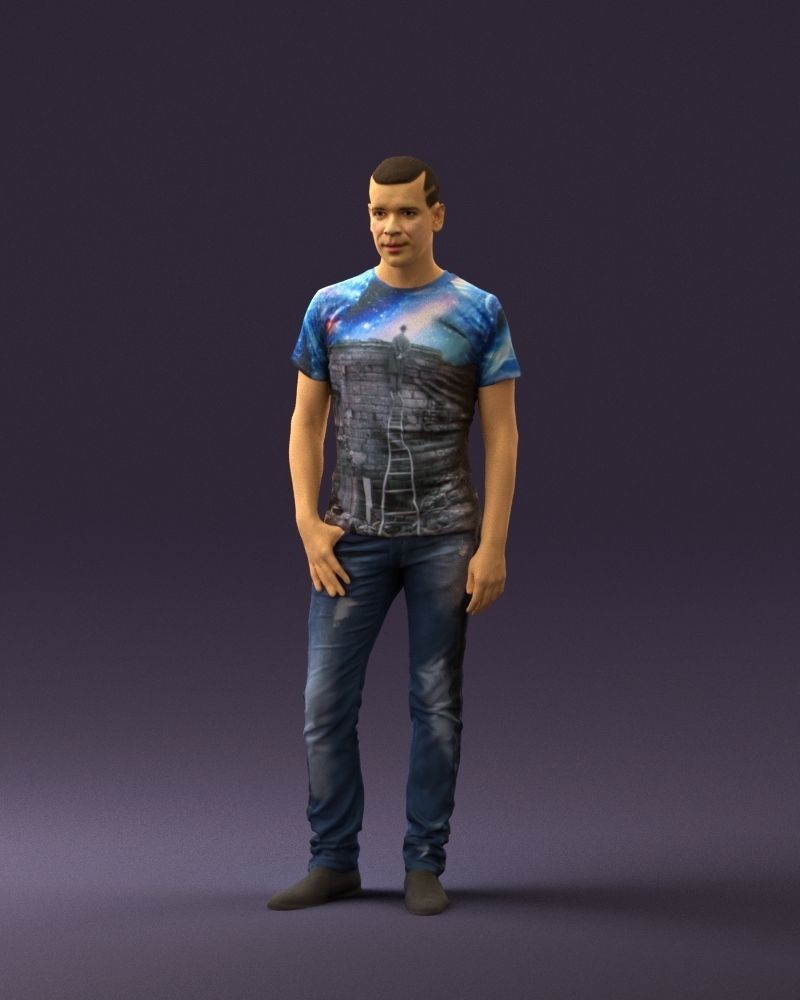 Man sport haircut finger inpocket 0801 3D Print Ready 3D print model_21