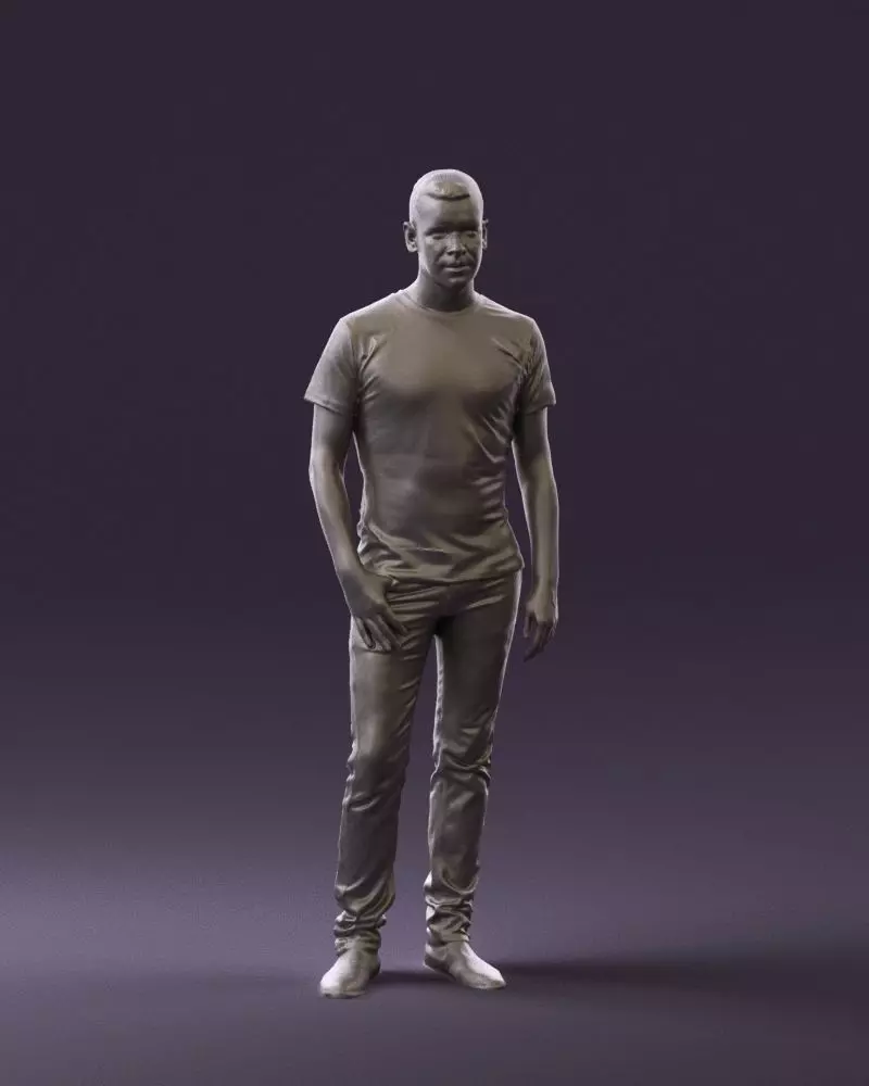 Man sport haircut finger inpocket 0801 3D Print Ready 3D print model_0