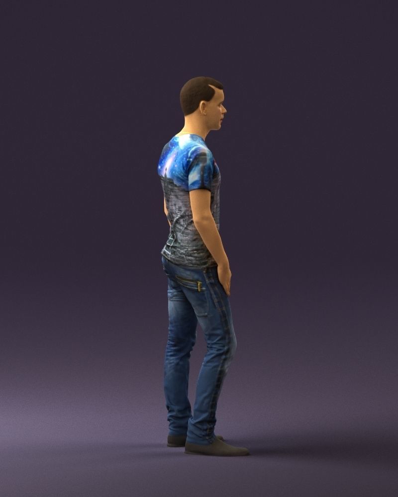 Man sport haircut finger inpocket 0801 3D Print Ready 3D print model_9