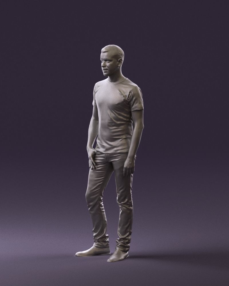 Man sport haircut finger inpocket 0801 3D Print Ready 3D print model_18