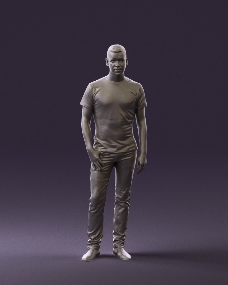 Man sport haircut finger inpocket 0801 3D Print Ready 3D print model_22