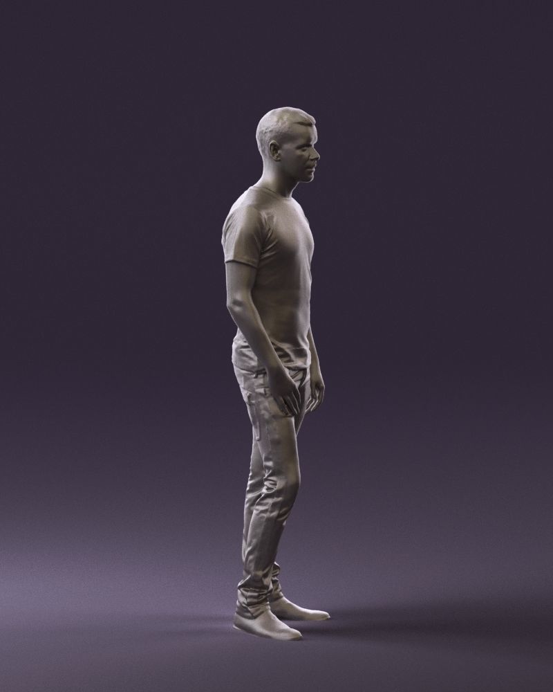 Man sport haircut finger inpocket 0801 3D Print Ready 3D print model_6