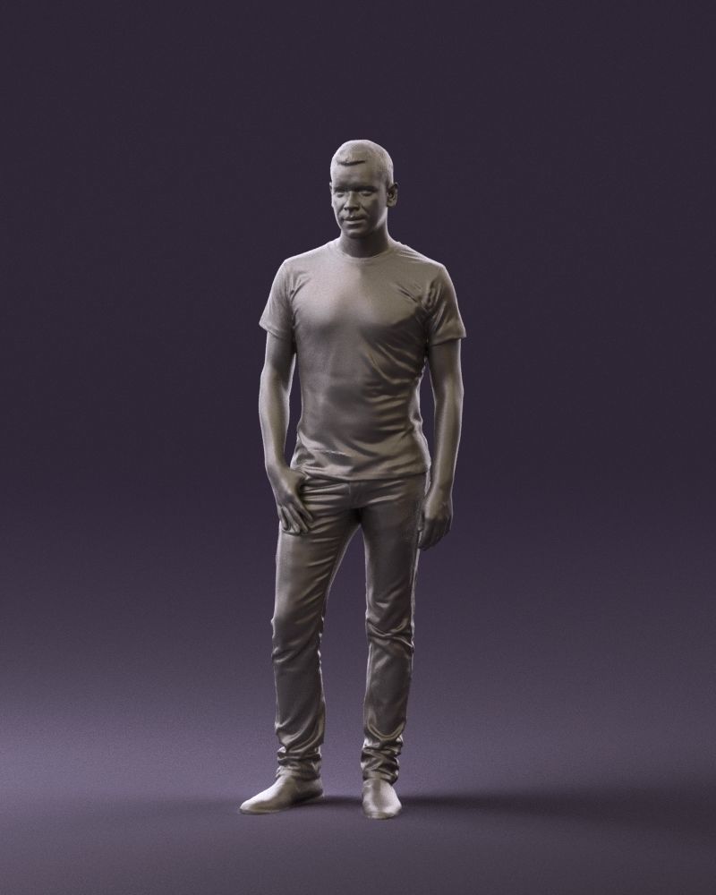 Man sport haircut finger inpocket 0801 3D Print Ready 3D print model_20