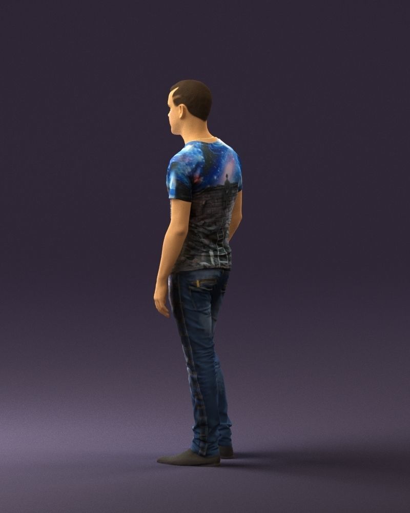 Man sport haircut finger inpocket 0801 3D Print Ready 3D print model_15