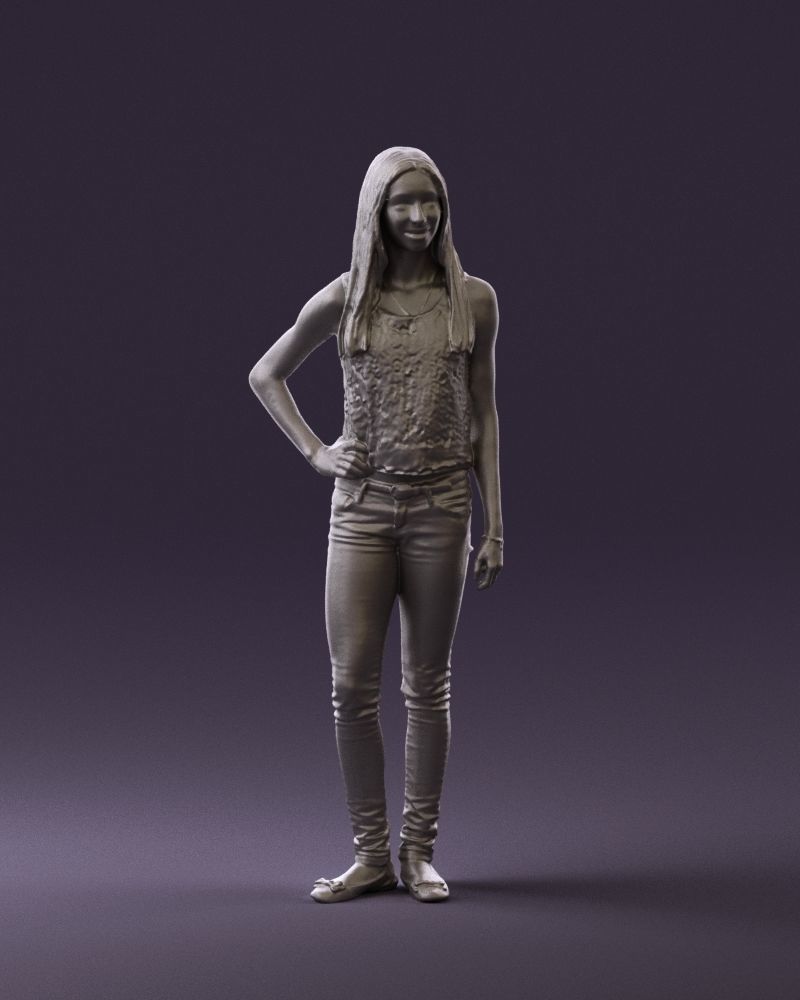 Woman in pink blouse hand on hip 0813 3D Print Ready 3D print model_2