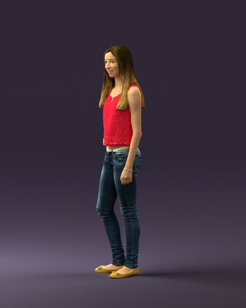 Woman in pink blouse hand on hip 0813 3D Print Ready 3D print model_19