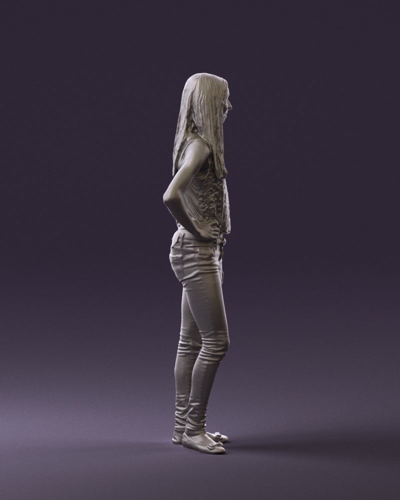 Woman in pink blouse hand on hip 0813 3D Print Ready 3D print model_8