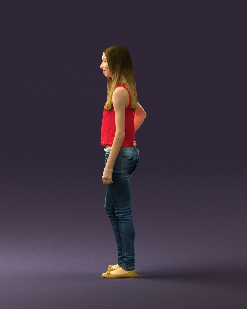 Woman in pink blouse hand on hip 0813 3D Print Ready 3D print model_17