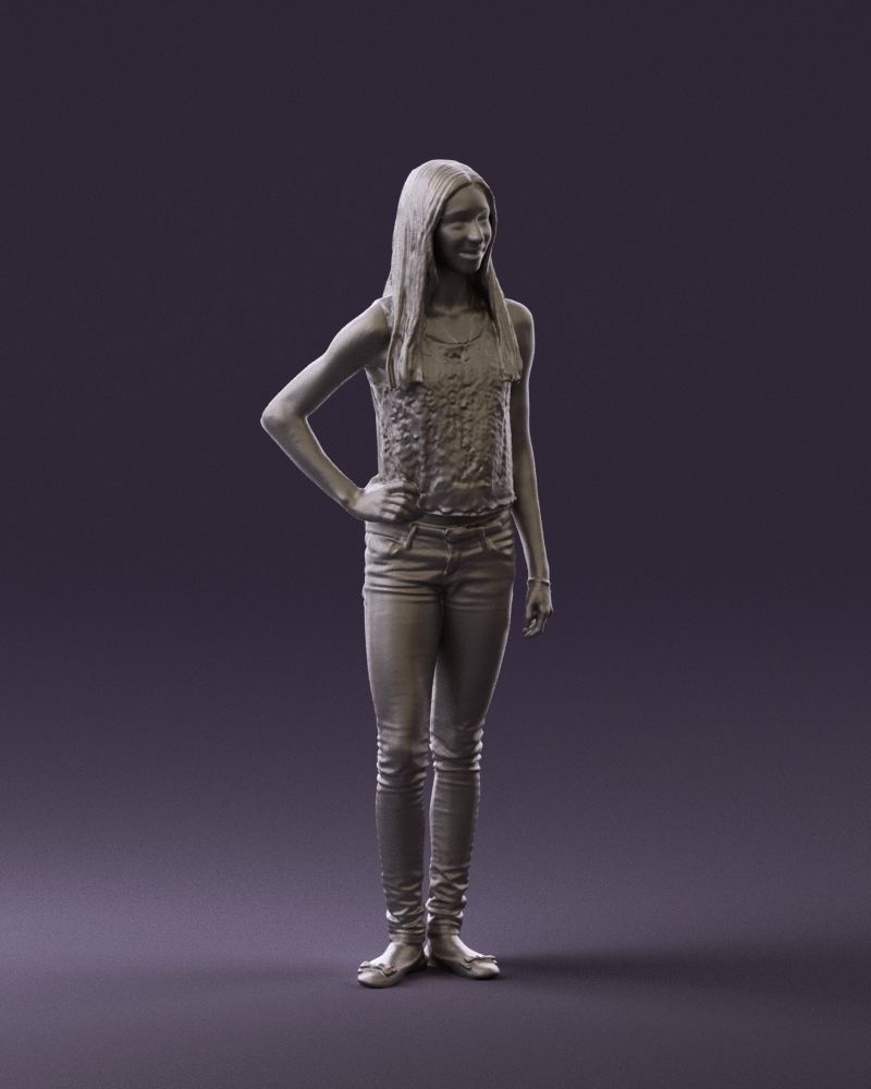 Woman in pink blouse hand on hip 0813 3D Print Ready 3D print model_4