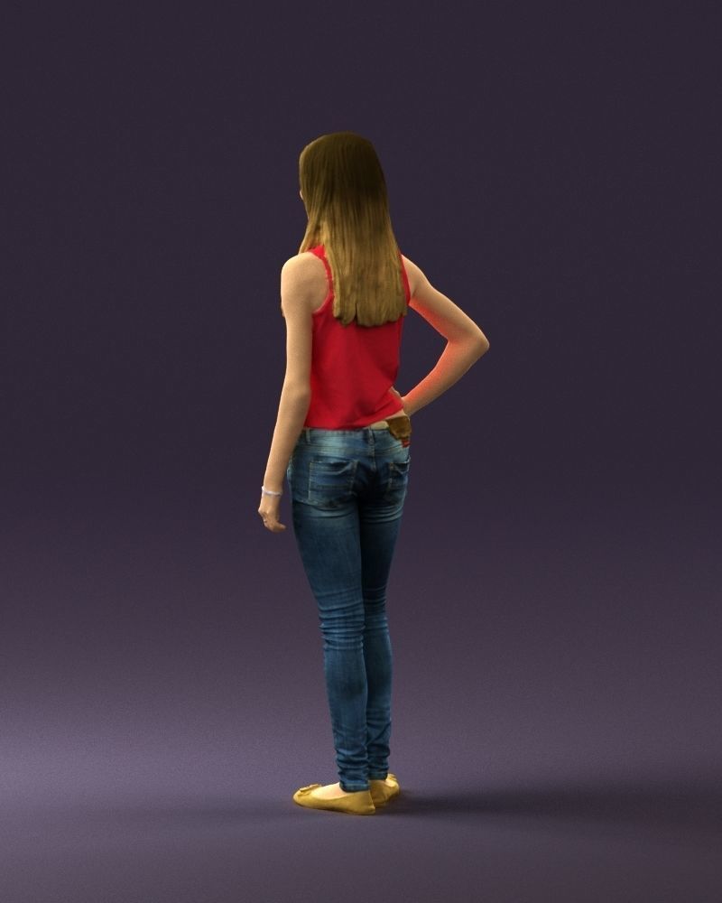 Woman in pink blouse hand on hip 0813 3D Print Ready 3D print model_15