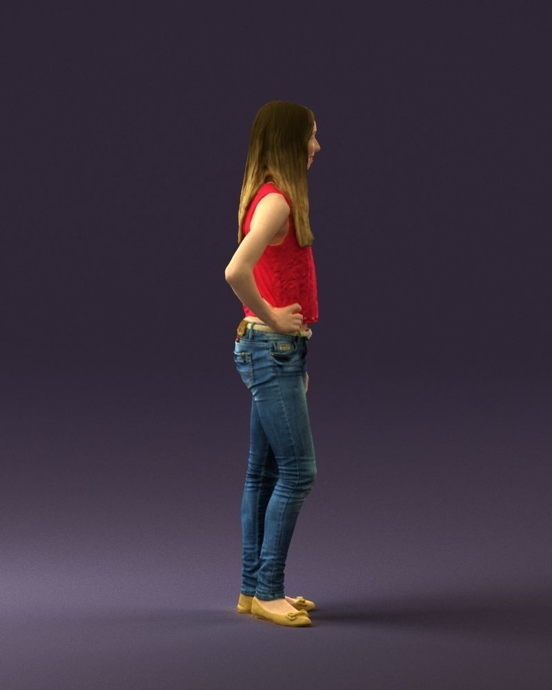 Woman in pink blouse hand on hip 0813 3D Print Ready 3D print model_9