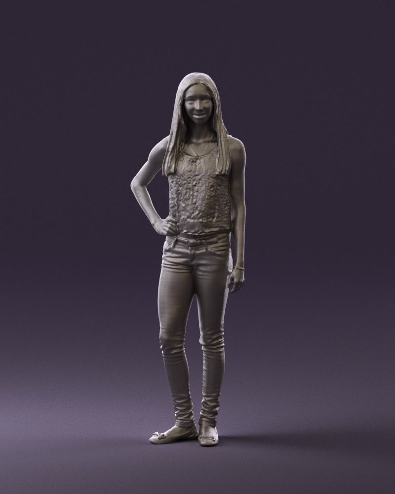 Woman in pink blouse hand on hip 0813 3D Print Ready 3D print model_22