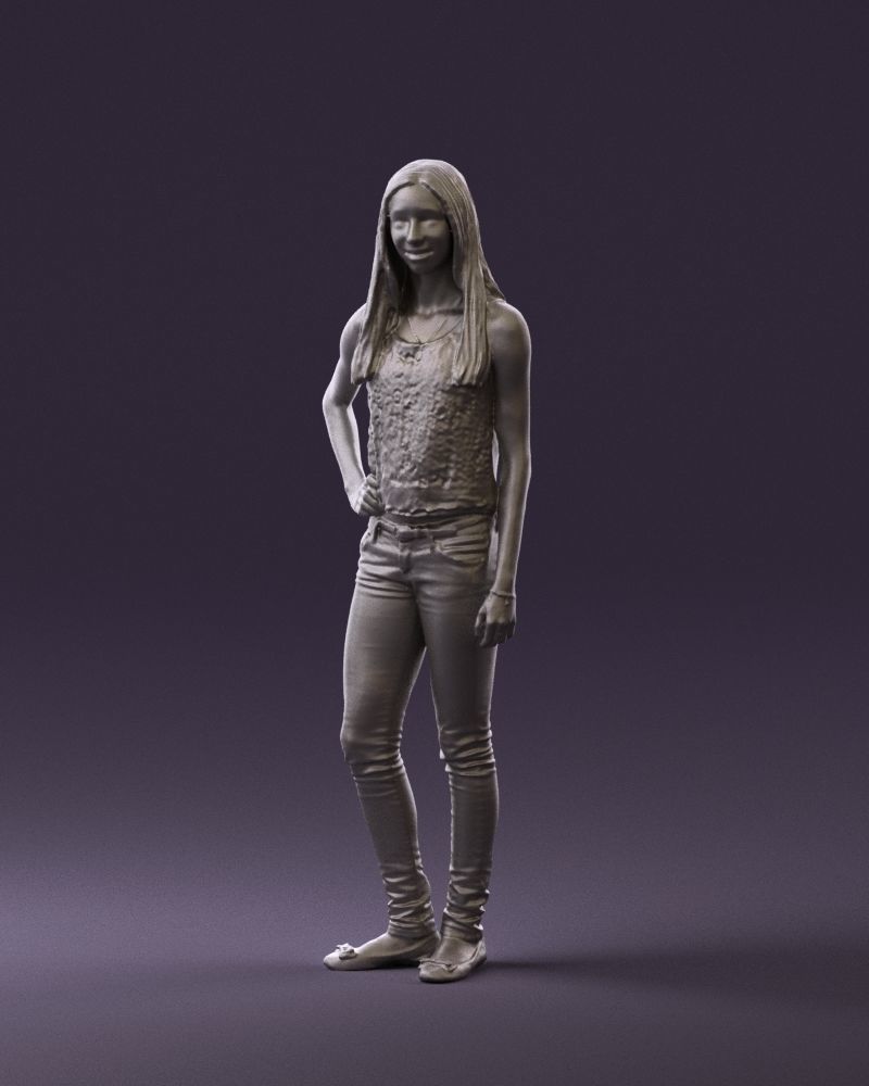Woman in pink blouse hand on hip 0813 3D Print Ready 3D print model_20