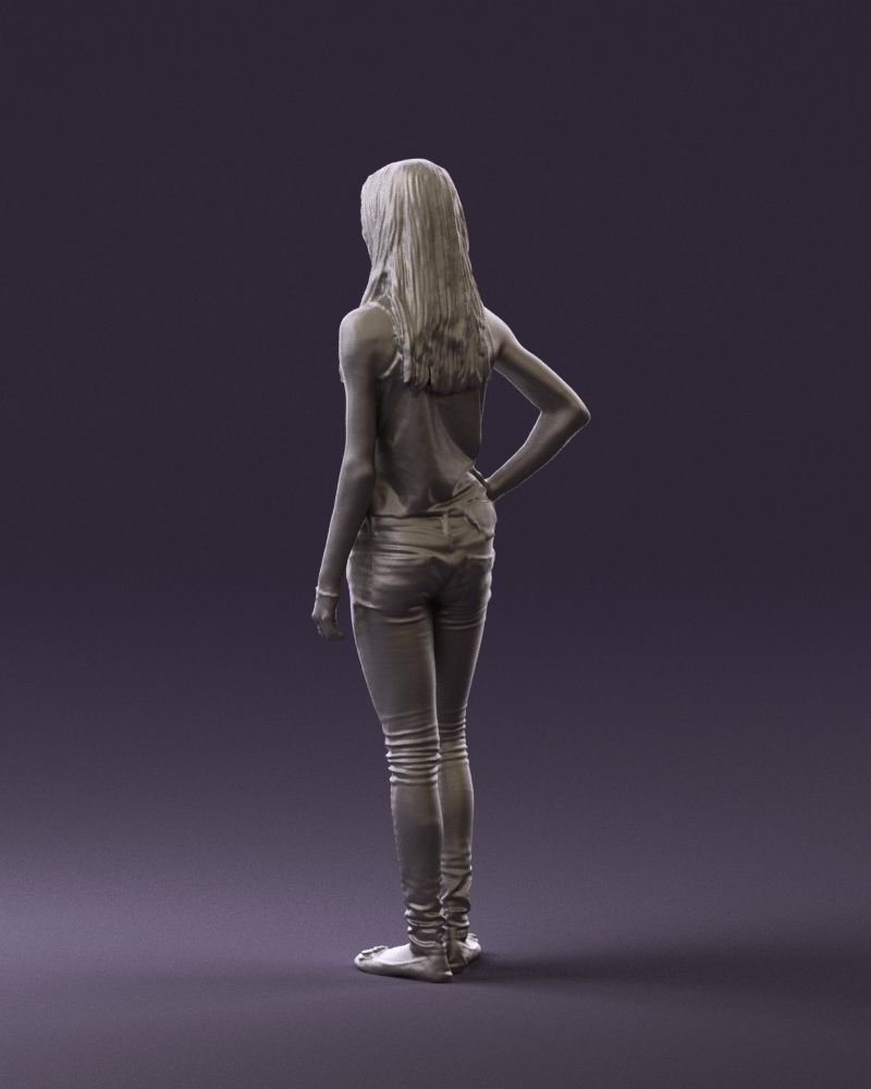 Woman in pink blouse hand on hip 0813 3D Print Ready 3D print model_14