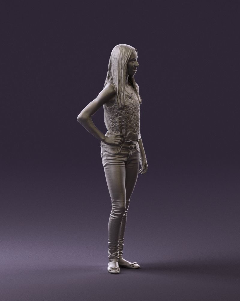 Woman in pink blouse hand on hip 0813 3D Print Ready 3D print model_6