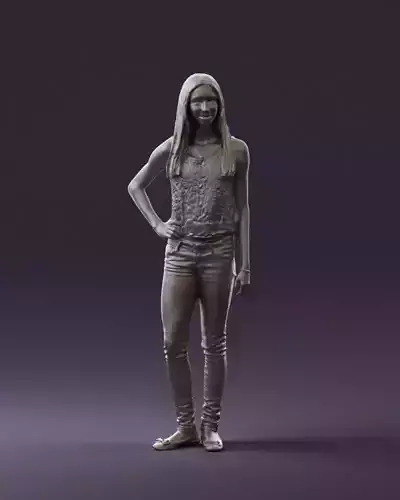 Woman in pink blouse hand on hip 0813 3D Print Ready 3D print model