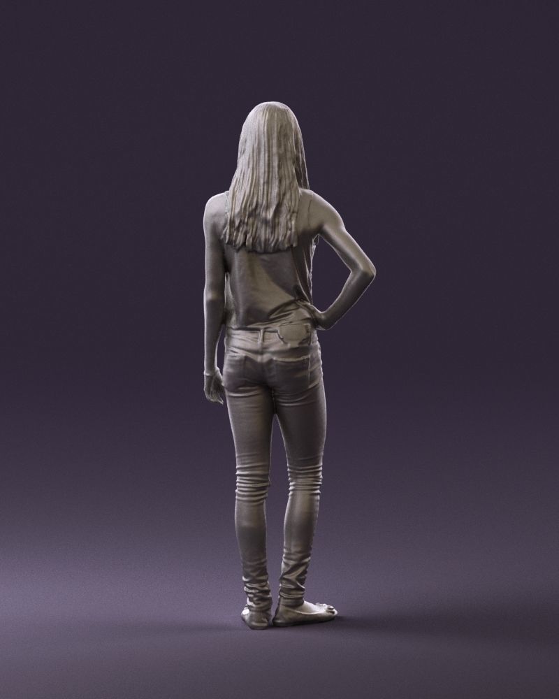 Woman in pink blouse hand on hip 0813 3D Print Ready 3D print model_12