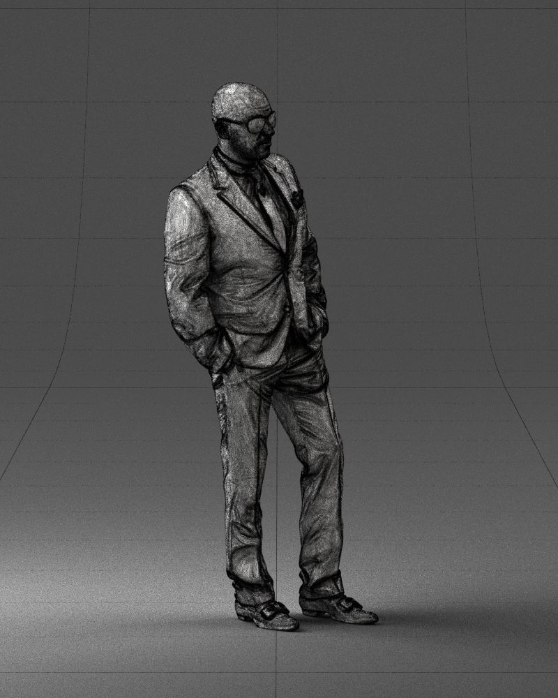 Man in black suit 0152 3D model_11