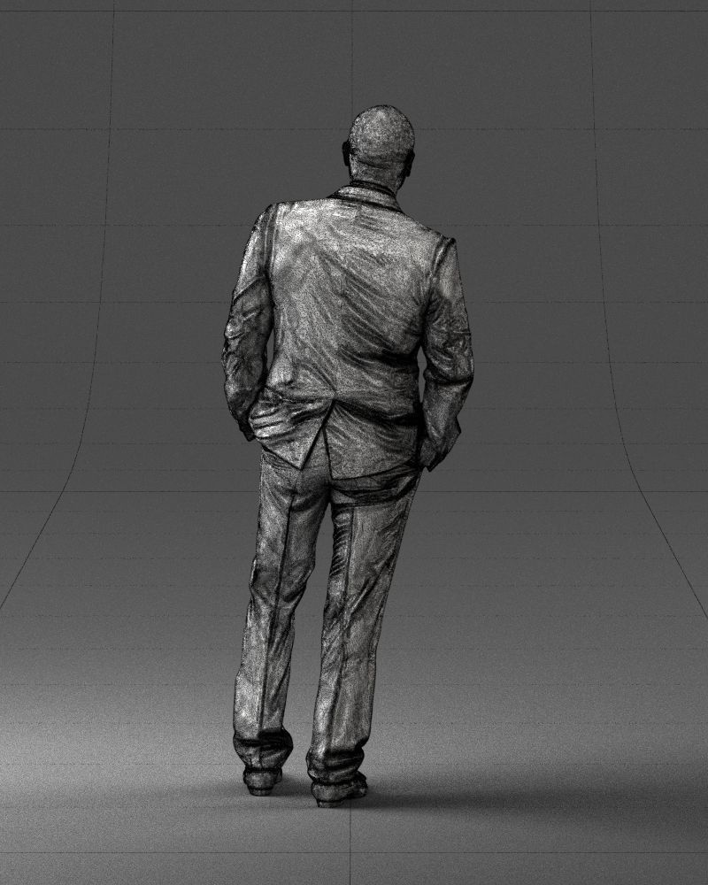 Man in black suit 0152 3D model_20