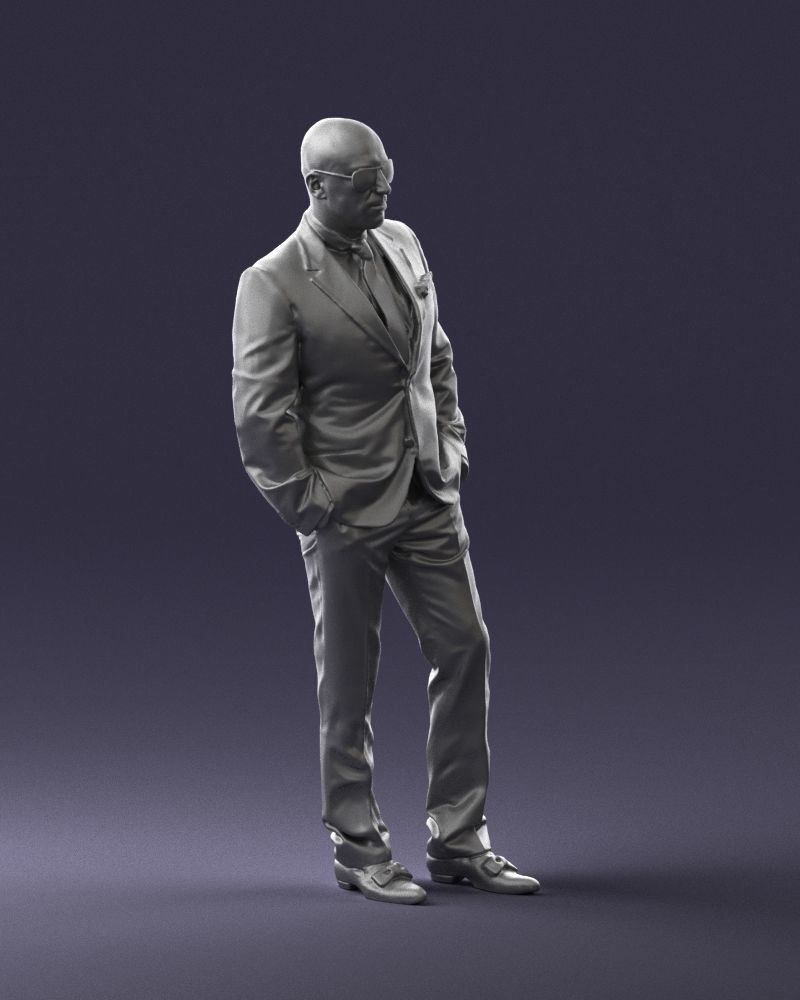 Man in black suit 0152 3D model_10