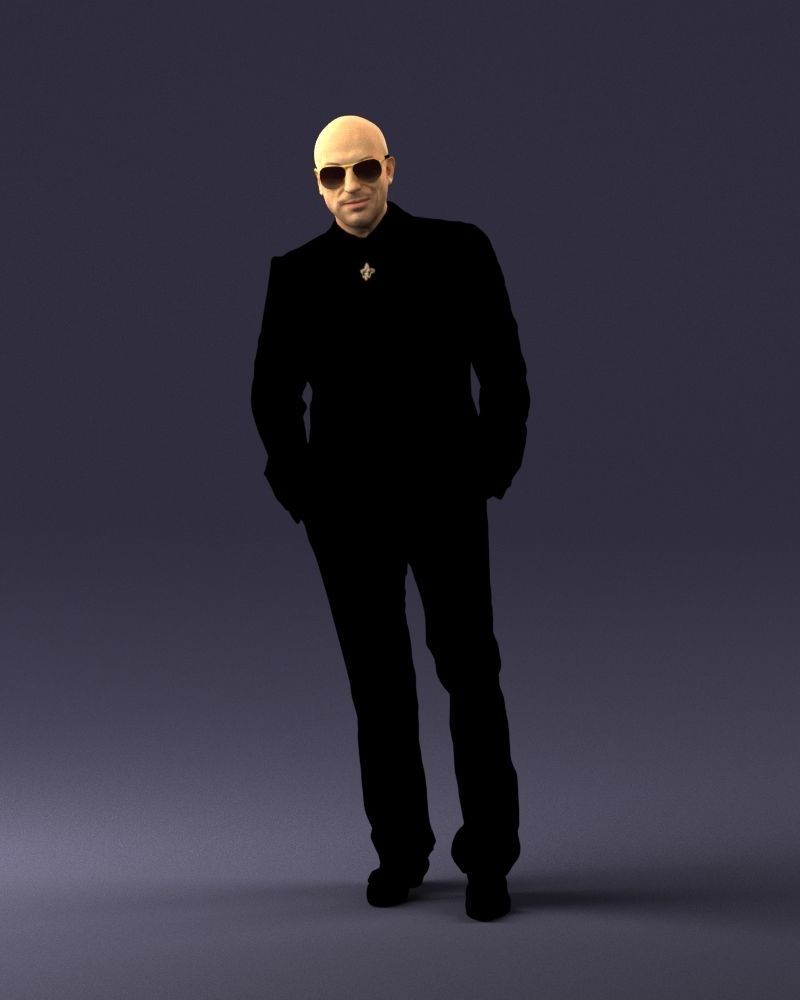 Man in black suit 0152 3D model_36