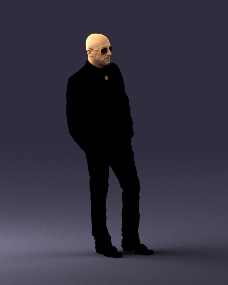 Man in black suit 0152 3D model_9