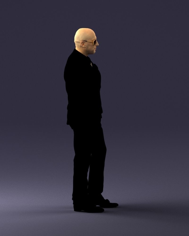 Man in black suit 0152 3D model_12
