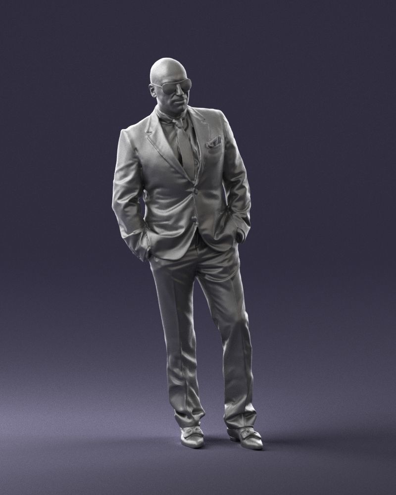 Man in black suit 0152 3D model_7
