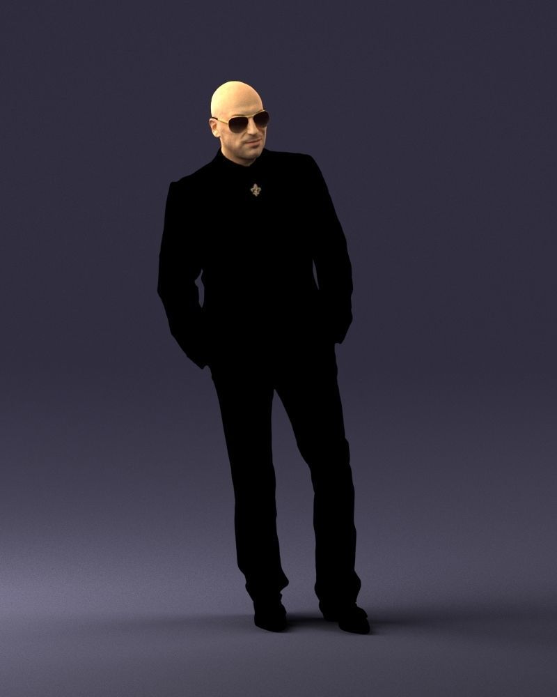 Man in black suit 0152 3D model_6