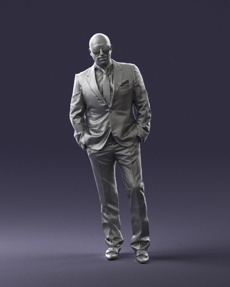 Man in black suit 0152 3D model_4