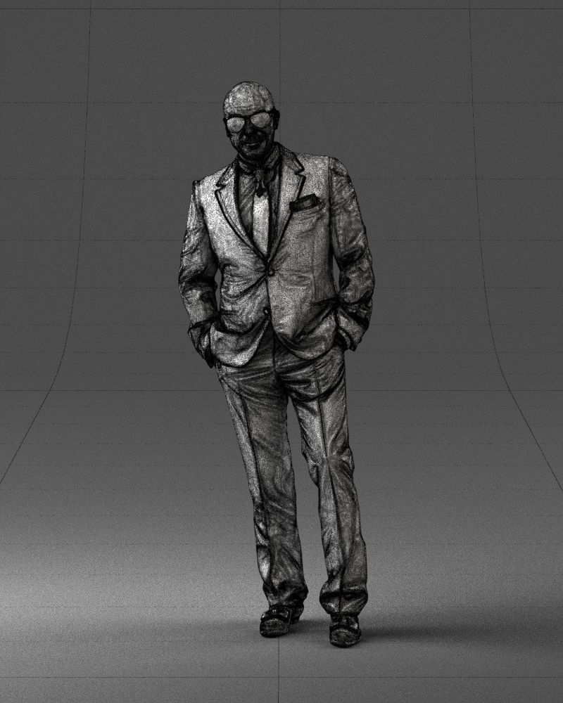 Man in black suit 0152 3D model_38