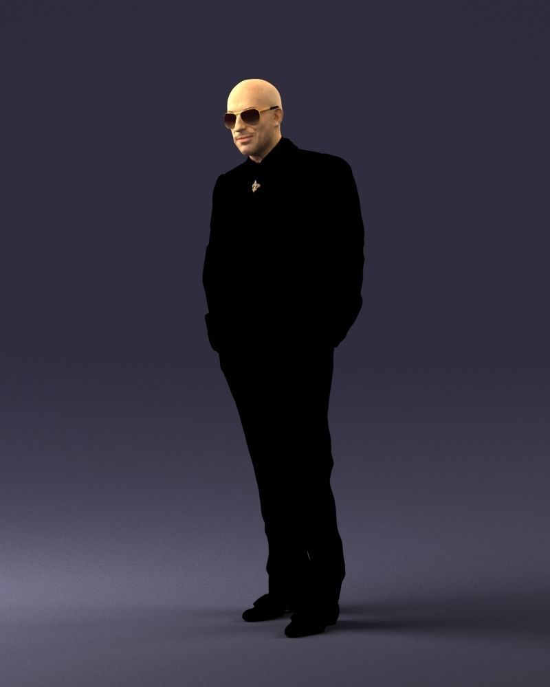 Man in black suit 0152 3D model_30