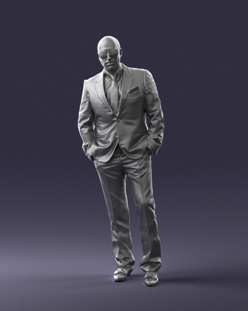 Man in black suit 0152 3D model_37