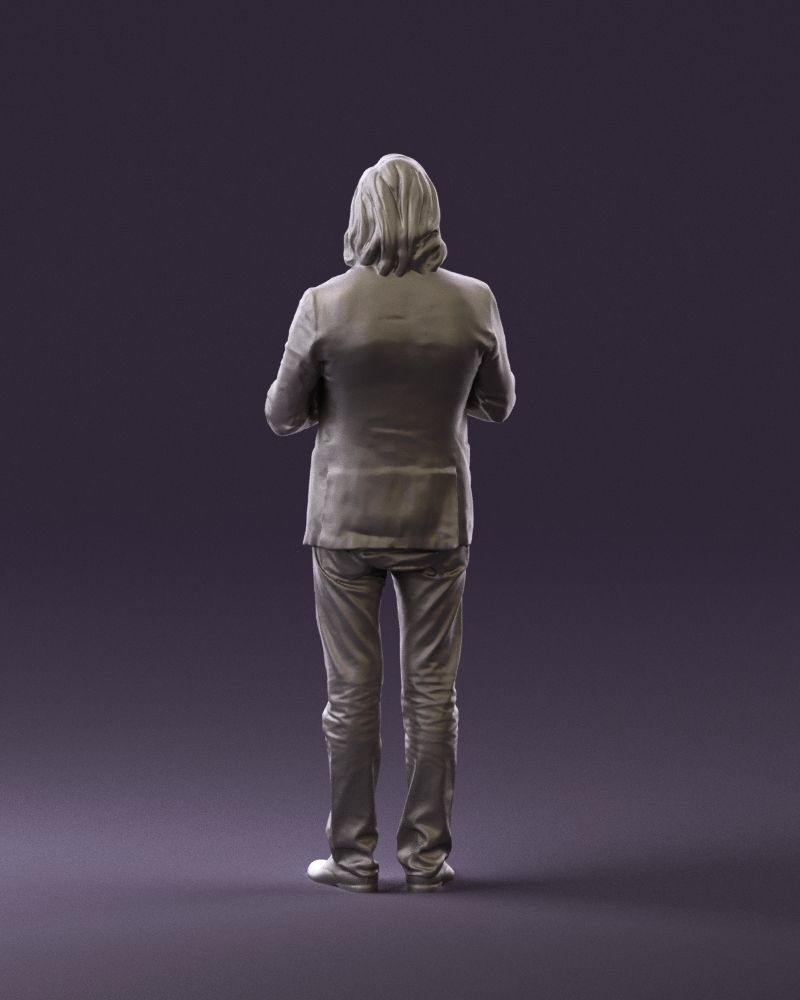 Man in blue top jeans hands like praying 0828 3D model_19