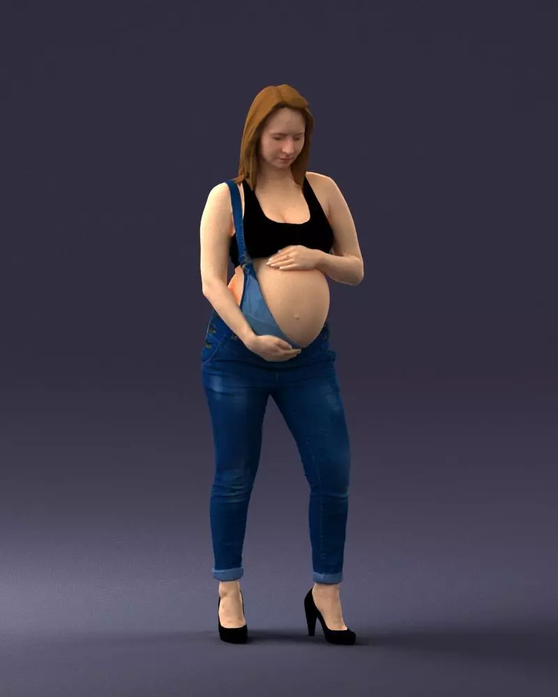 000063 Pregnant Woman 0506 STL Miniature 3D print model