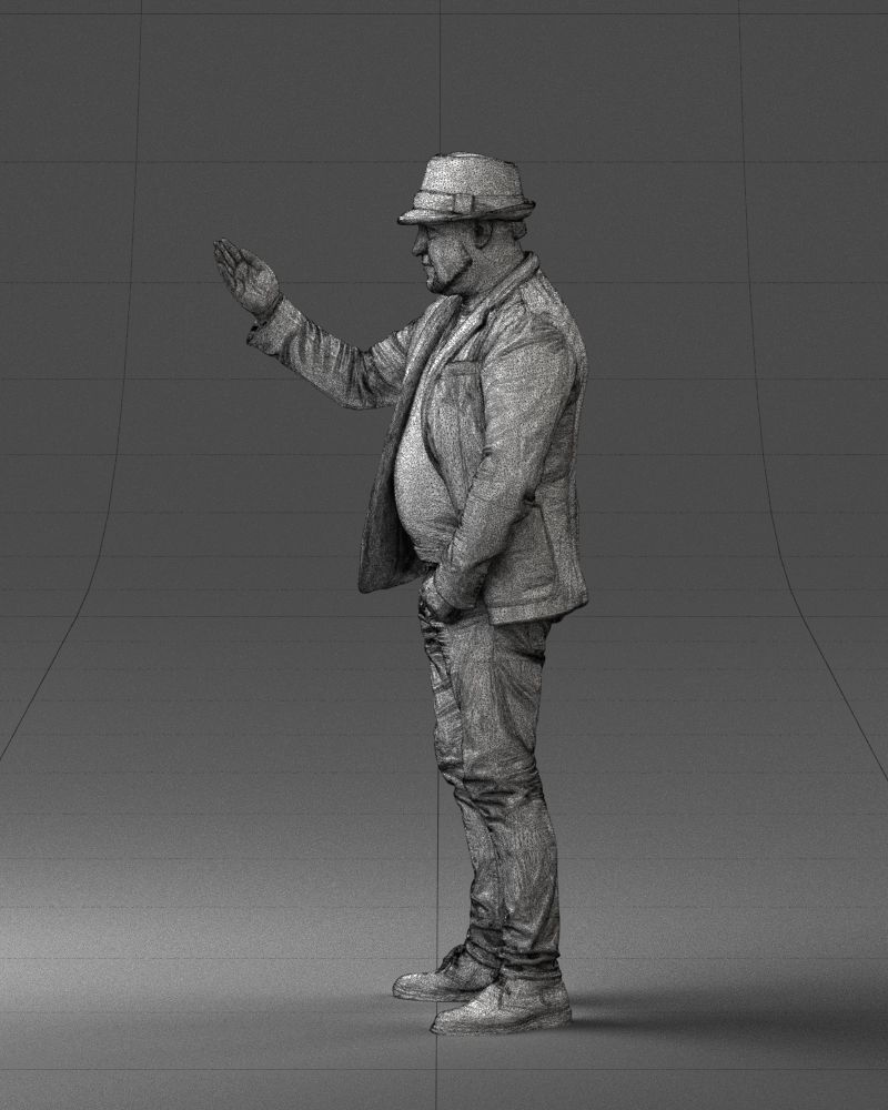 000041 Man With Hat 1213 3dp 3D print model_29