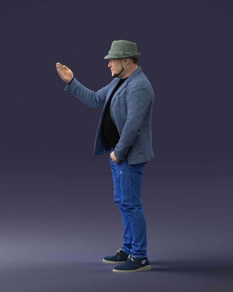 000041 Man With Hat 1213 3dp 3D print model_27