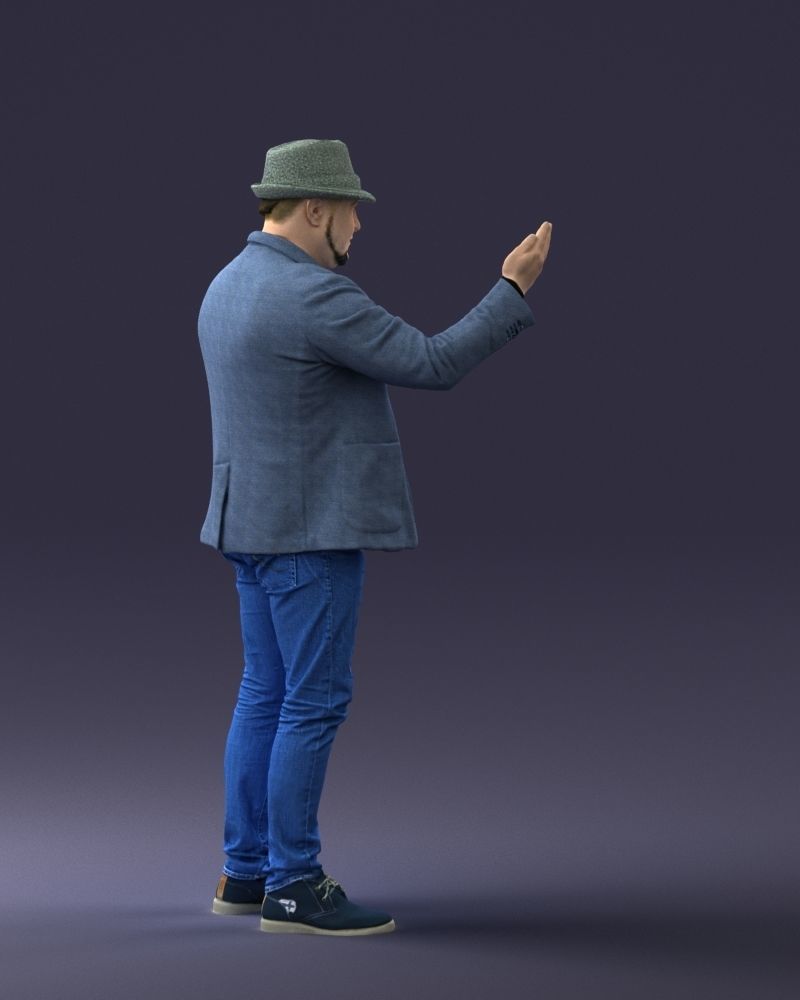 000041 Man With Hat 1213 3dp 3D print model_15
