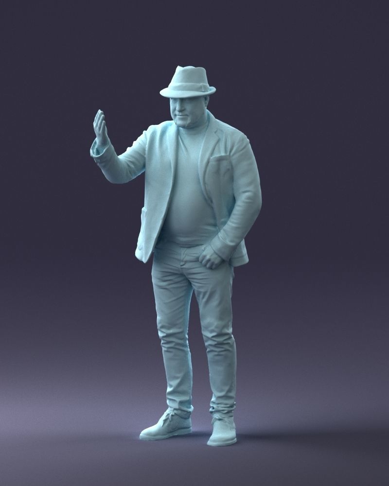 000041 Man With Hat 1213 3dp 3D print model_1
