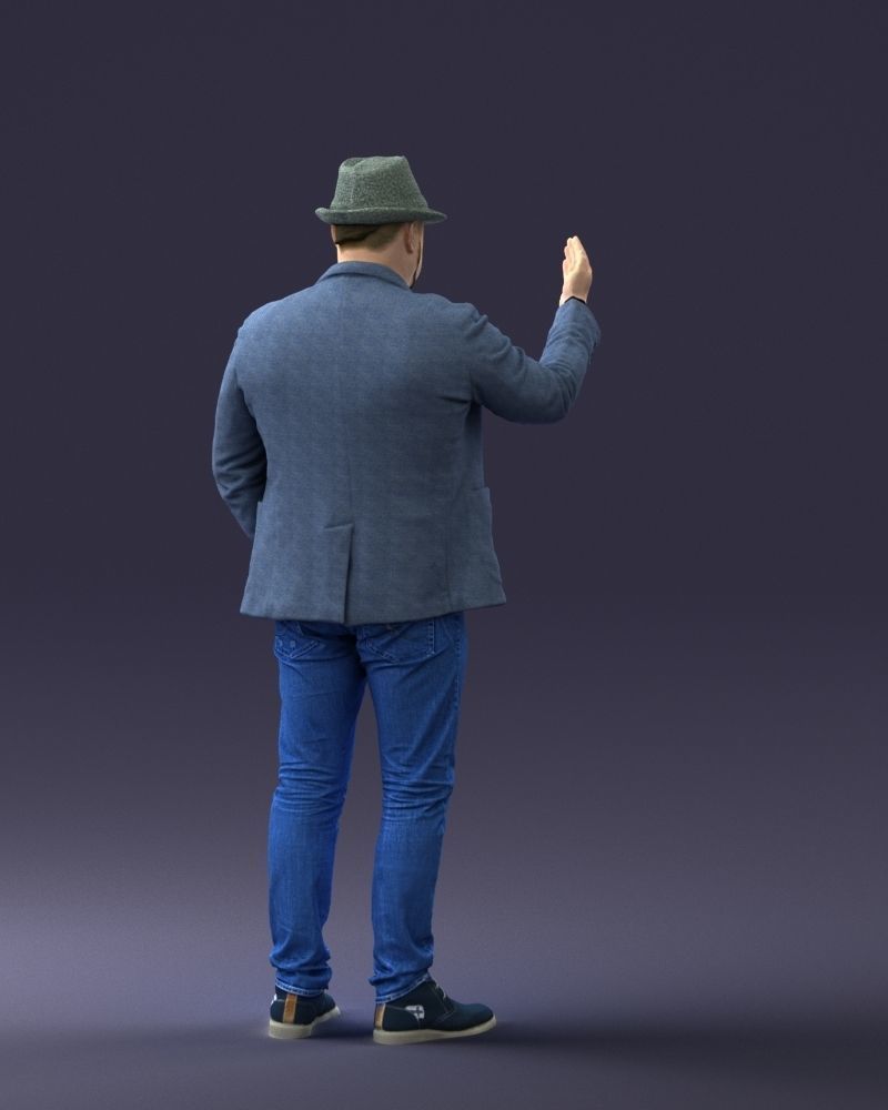 000041 Man With Hat 1213 3dp 3D print model_18