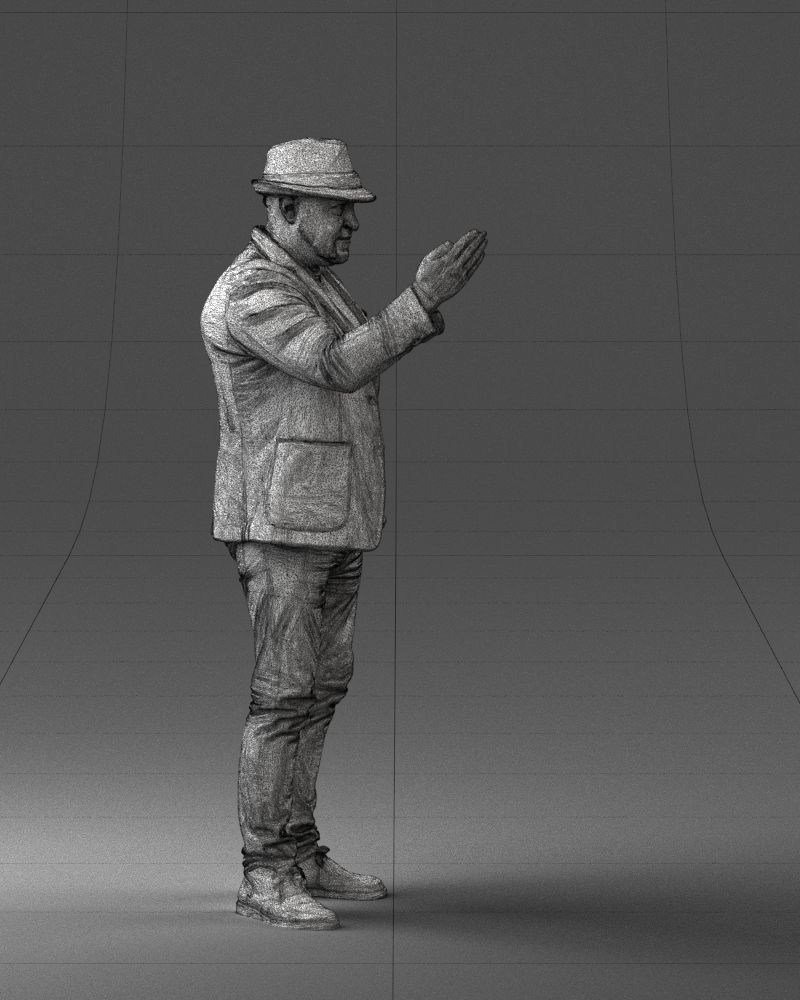 000041 Man With Hat 1213 3dp 3D print model_14