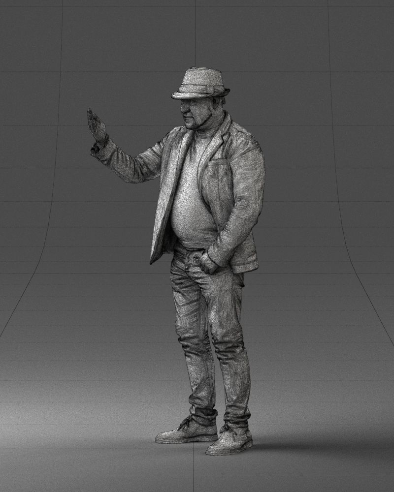 000041 Man With Hat 1213 3dp 3D print model_32