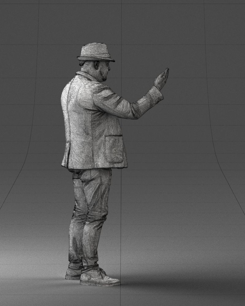 000041 Man With Hat 1213 3dp 3D print model_17