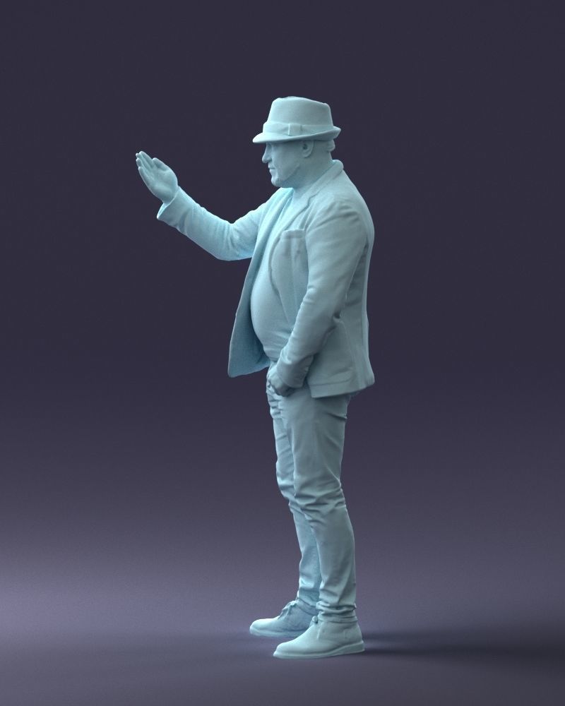 000041 Man With Hat 1213 3dp 3D print model_28
