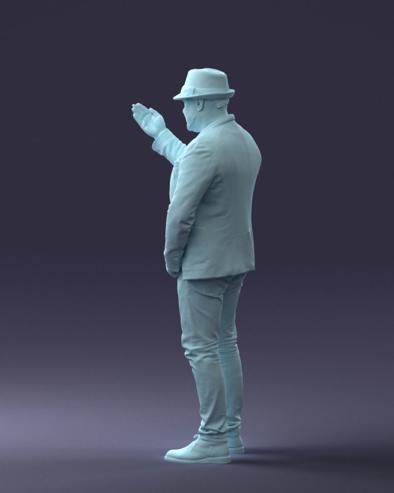 000041 Man With Hat 1213 3dp 3D print model_25