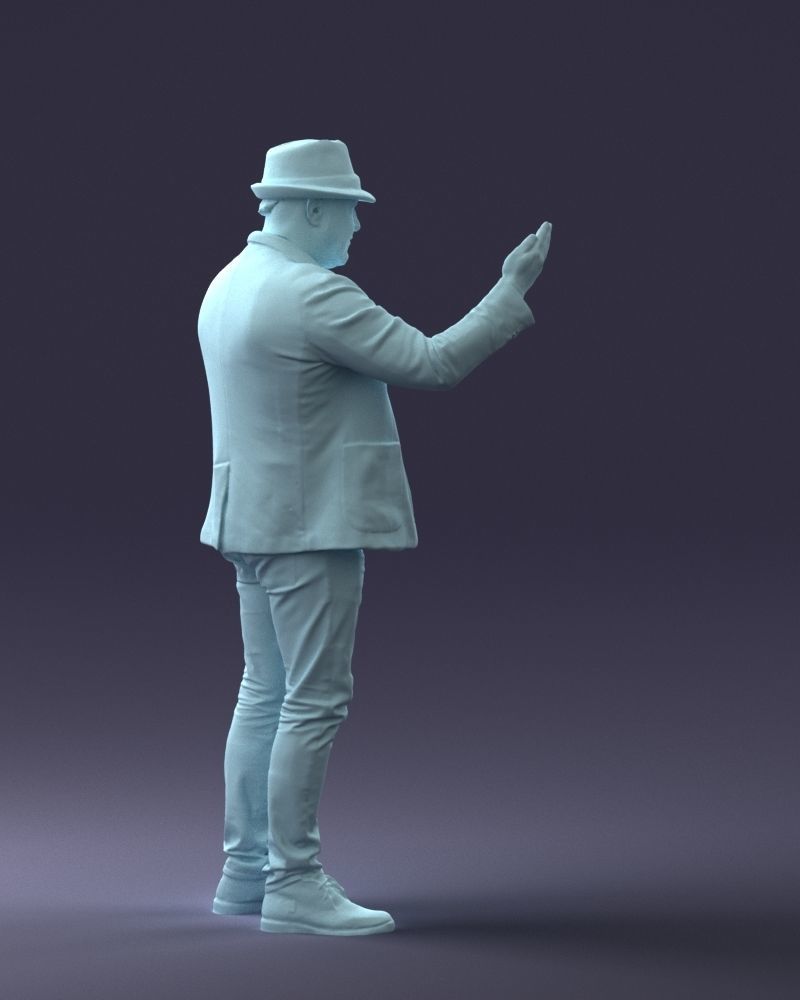000041 Man With Hat 1213 3dp 3D print model_16