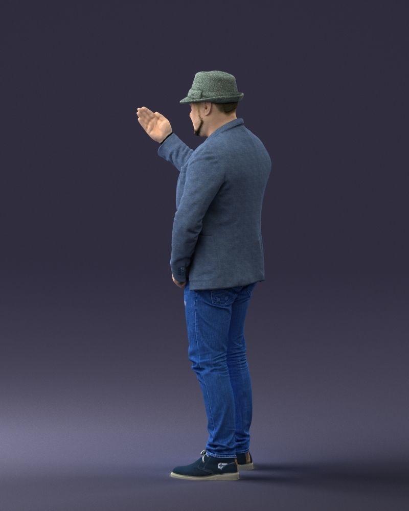 000041 Man With Hat 1213 3dp 3D print model_24