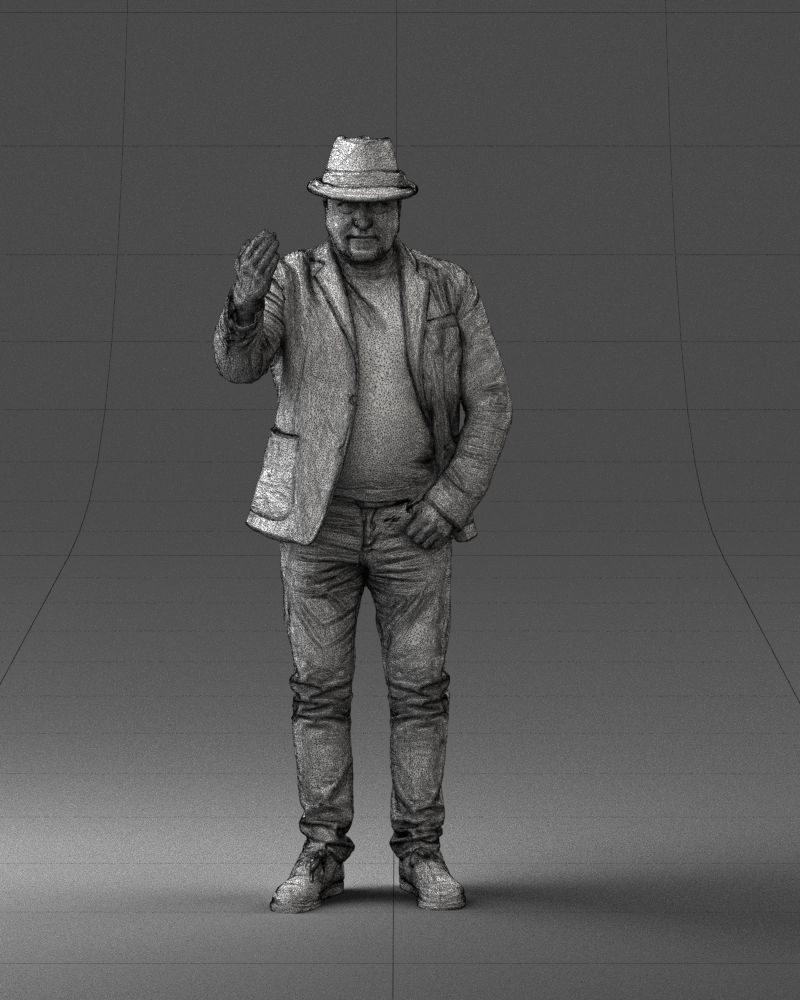 000041 Man With Hat 1213 3dp 3D print model_8